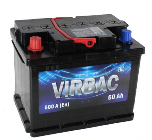 Аккумулятор VIRBAC Classic 6ст-60 (п.п) 500А 242*175*190 Каз