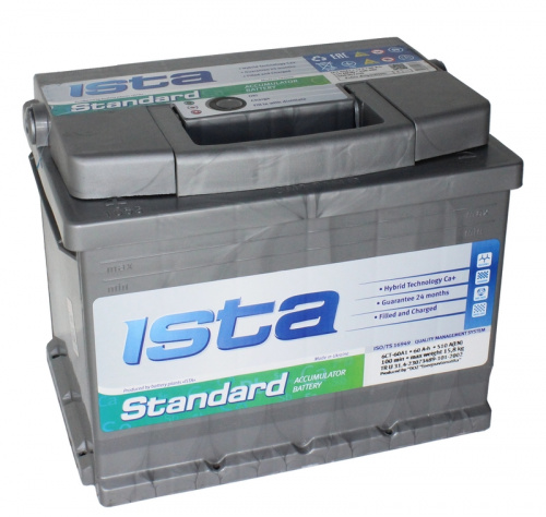 Аккумулятор ISTA Standard 6ст- 60 (о.п.) [д242ш175в190/510] [L2]