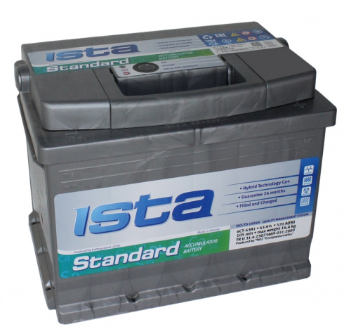 Аккумулятор ISTA Standard 6ст- 63 (п.п.) [д242ш175в190/570] [L2]