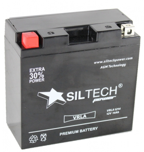 Аккумулятор SILTECH VRLA1214 12V14Аh п.п.(YT14B-4)150*70*145/