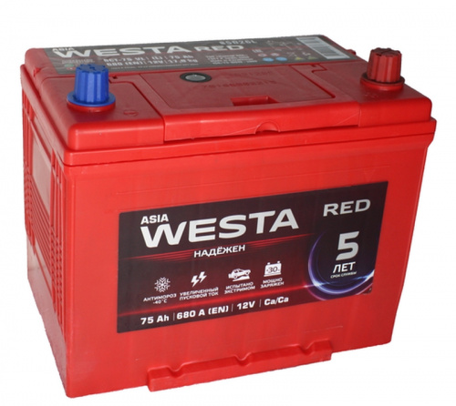 Аккумулятор WESTA ASIA (85D26L) 6ст-75 (о.п) 680А