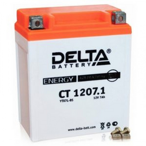 Аккумулятор DELTA СТ-1207.1 о.п. выс.(YTX7L-BS)114*70*132