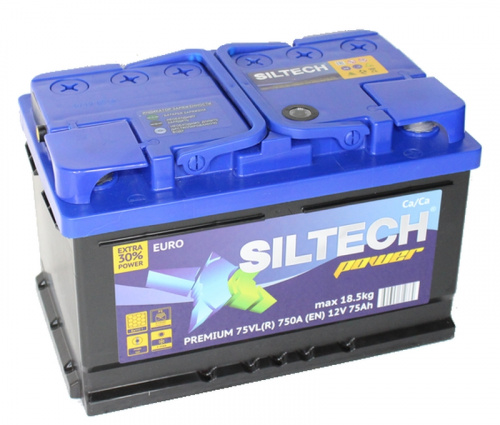 Аккумулятор SILTECH POWER 6СТ- 75 VLRниз(о.п.) 278*175*175/750
