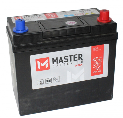 Аккумулятор Master Batteries ASIA 6СТ- 45 (о.п.) (55B24L) тонк.кл. [д238ш129в227/370SAE] [B24]