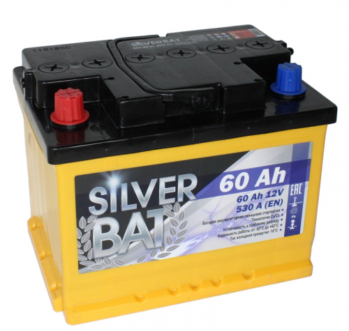 Аккумулятор SILVER BAT 6СТ-60 п.п. [д242ш175в190/530]