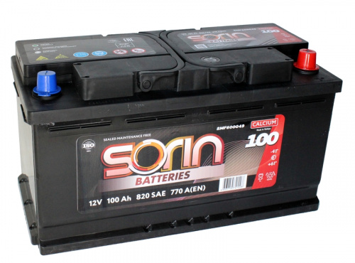Аккумулятор SORIN L5 R 12V-100 Ah о.п. 820 SAE 770A BLACK