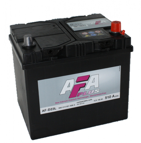 Аккумулятор AFA PLUS 6ст-60 А/ч п.п. ASIA EN 510A 232x173x225 AF-D23R